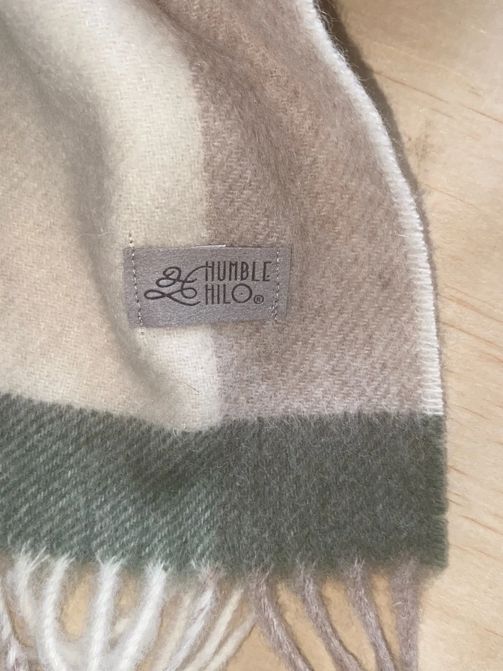 Soft Plaid Fringe Scarf - Neutral Taupe, Cream & Olive